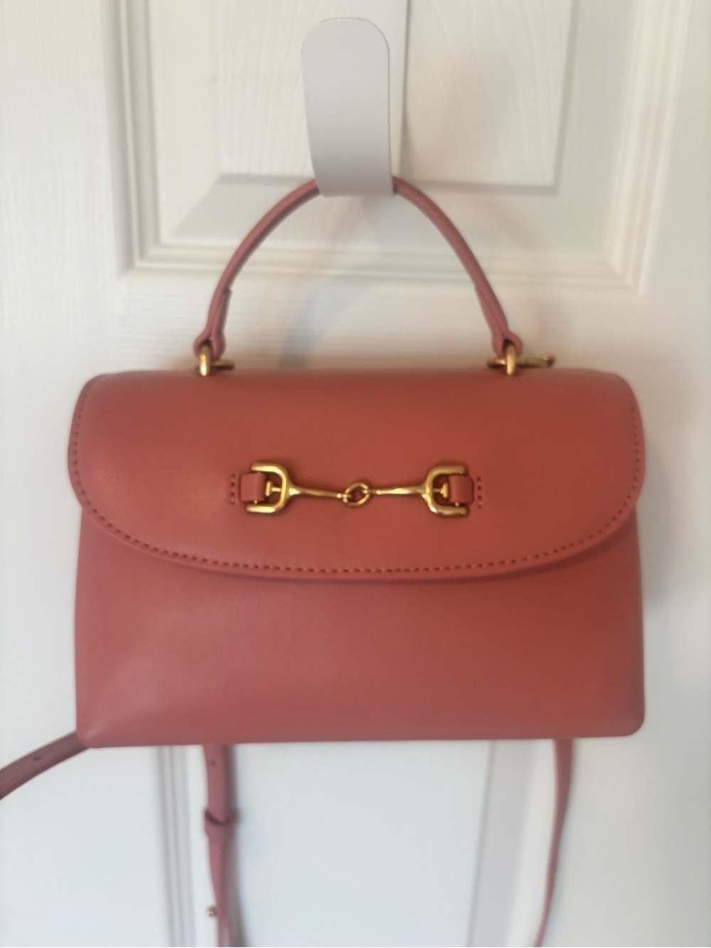 Sam Edelman Rose Leather Top-Handle Crossbody with Gold Hardware - Picture 11 of 15